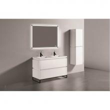 Madeli B600-48D-001-LC-WH-PC - Madeli Metro 48D'' Free Standing Vanity in White/HW: Polished Chrome(PC)