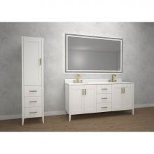 Madeli B710-72D-001-MW-PC - Madeli Encore 72D'' Free Standing Vanity Matte White/HW: Polished Chrome(PC)