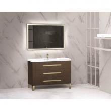 Madeli B830-48C-001-LL-WA-PN - Madeli Icon 48C'' Free standing Vanity Cabinet in Walnut/HW: Polished Nickel(PN)