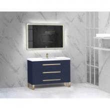 Madeli B830-48C-001-LS-SA-PN - Madeli Icon 48C'' Free standing Vanity Cabinet in Sapphire/HW: Polished Nickel(PN)