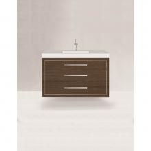 Madeli B850-48C-002-BR-SB - Madeli Villa 48C'' Wall hung  Vanity Cabinet in Brandy/HW: Satin Brass(SB)