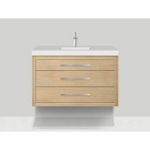 Madeli B850-48C-002-NO-BN - Madeli Villa 48C'' Wall hung  Vanity Cabinet in Natural Oak/HW: Brushed Nickel(BN)