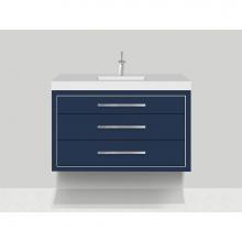 Madeli B850-48C-002-SA-PN - Madeli Villa 48C'' Wall hung  Vanity Cabinet in Sapphire/HW: Polished Nickel(PN)