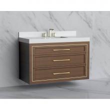 Madeli B855-48C-002-BR-HR-BN - Madeli Renaissance 48C'' Wall hung Vanity Cabinet in Brandy/HW: Handles Brushed Nickel(B