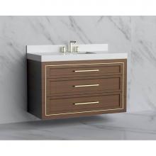 Madeli B855-48C-002-BR-HY-PN - Madeli Renaissance 48C'' Wall hung Vanity Cabinet in Brandy/HW: Handles Polished Nickel(