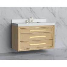 Madeli B855-48C-002-NO-HP-BN - Madeli Renaissance 48C'' Wall hung Vanity Cabinet in Natural Oak/HW: Handles Brushed Nic