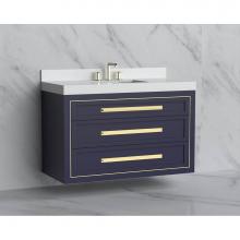 Madeli B855-48C-002-SA-HP-MB - Madeli Renaissance 48C'' Wall hung Vanity Cabinet in Sapphire/HW: Handles Matte Black(MB