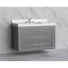 Madeli B855-48C-002-TG-HR-BN - Madeli Renaissance 48C'' Wall hung Vanity Cabinet in  Studio Grey/HW: Handles Brushed Ni