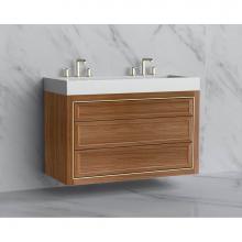Madeli B855-48D-002-NW-NP-PN - Madeli Renaissance 48D'' Wall hung Vanity Cabinet in Natural Walnut/HW: No Handles - Inl