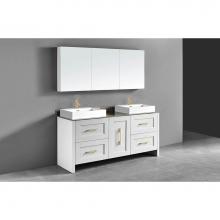 Madeli B700-72D-001-MW-PC - Madeli Retro 72D'' Free Standing Vanity Matte White/HW: Polished Chrome(PC)