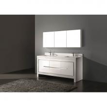 Madeli B999-72D-001-GW-PC - Madeli Vicenza 72D'' Free Standing Glossy White/HW: Polished Chrome(PC)