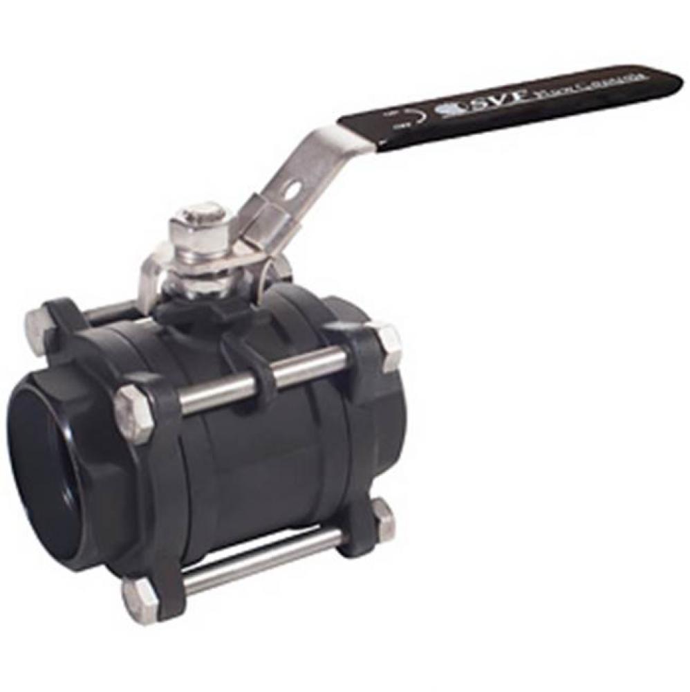 1/4'' CARBON STEEL, 3 PIECE, FULL PORT, SOCKET WELD BALL VALVE, 1000 WOG RTFE SEATS