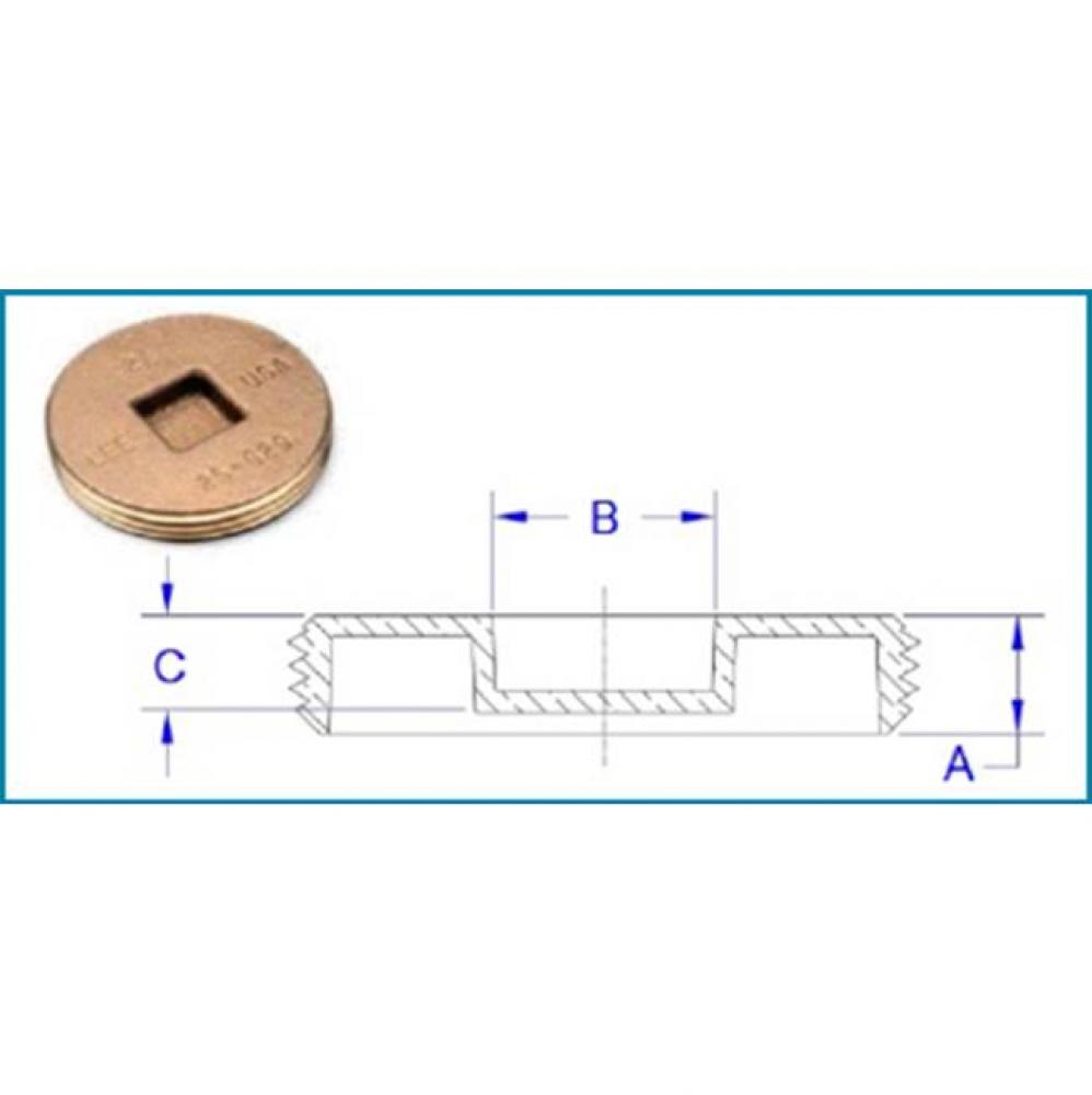 1-1/2'' Domestic Brass Southern  Co Plug Csk