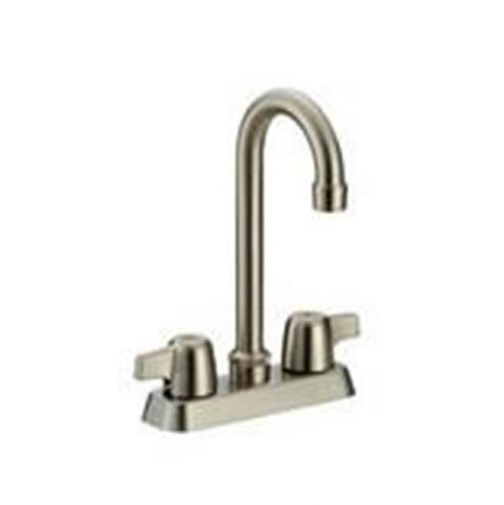 4'' Ss Bar Faucet, Metal Lever Hndl, Goose Neck Spout, Ceramic Cartridge