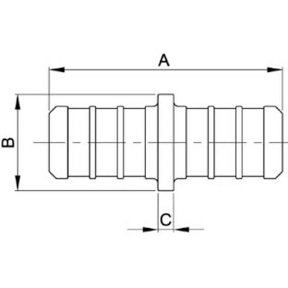 3/4'' X 1/2'' PEX COUPLING POLY PEX