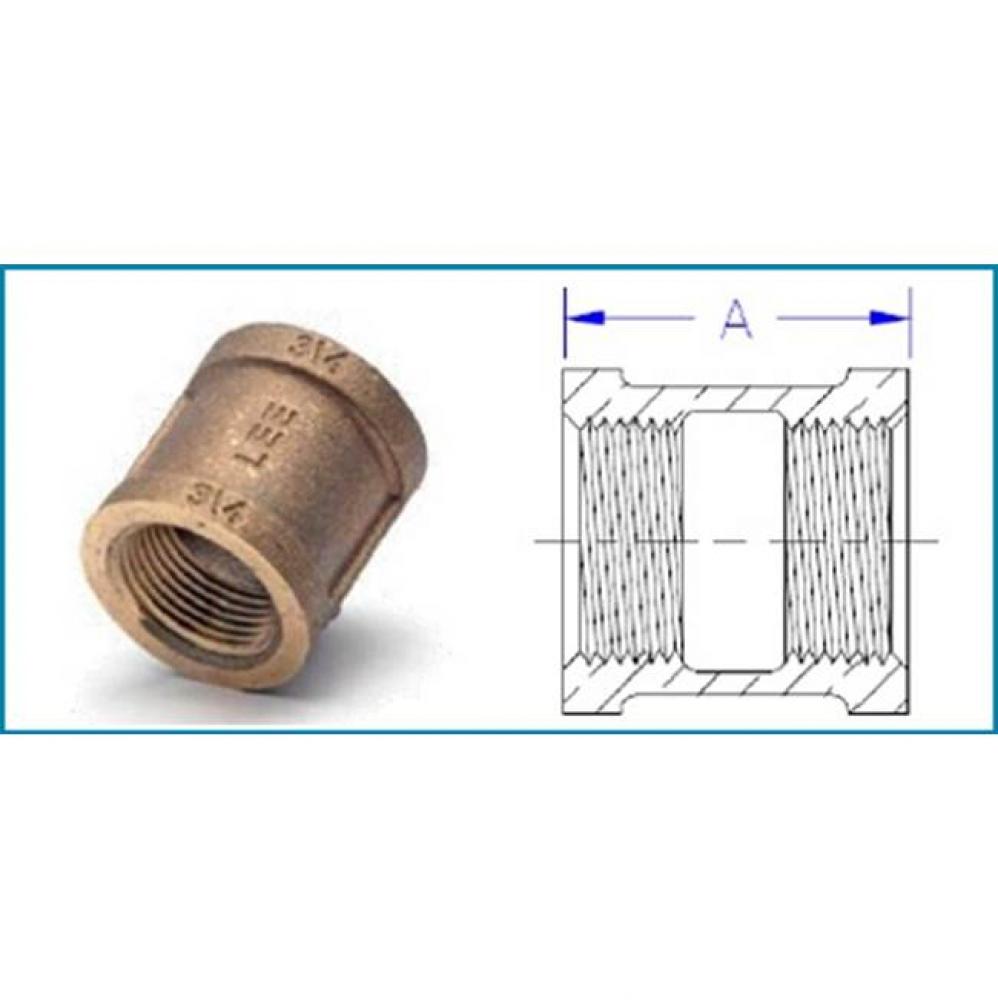 1/4'' Lead Free Domestic Brass Coupling