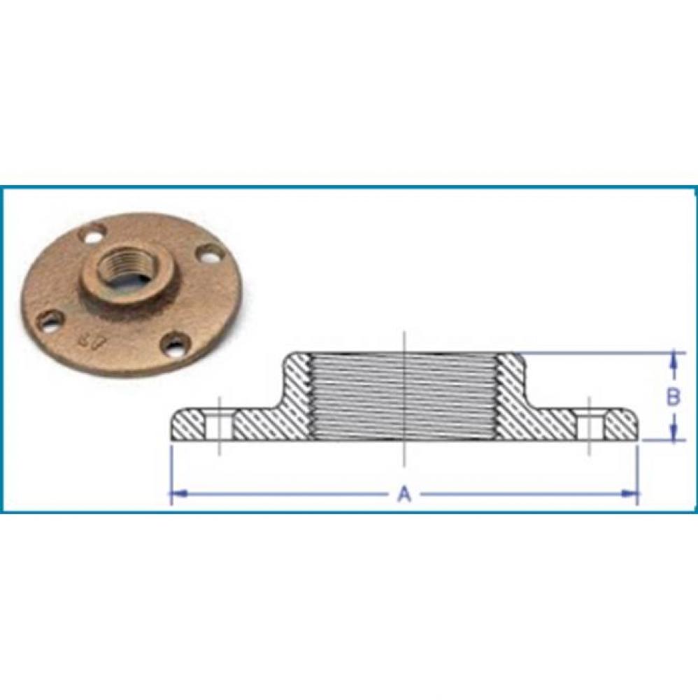 1'' Lead Free Domestic Brass Floor Flange