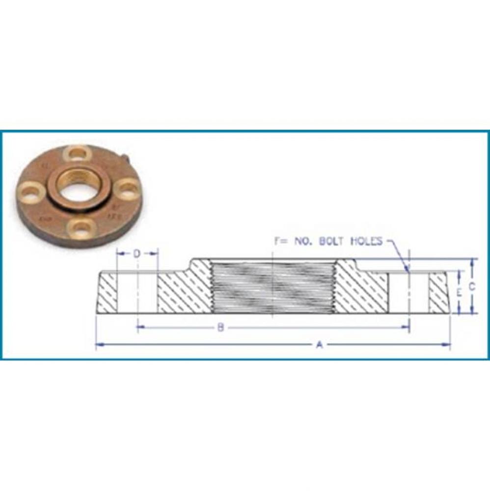 5'' 150No. Lead Free Domestic Bronze Comp Flange