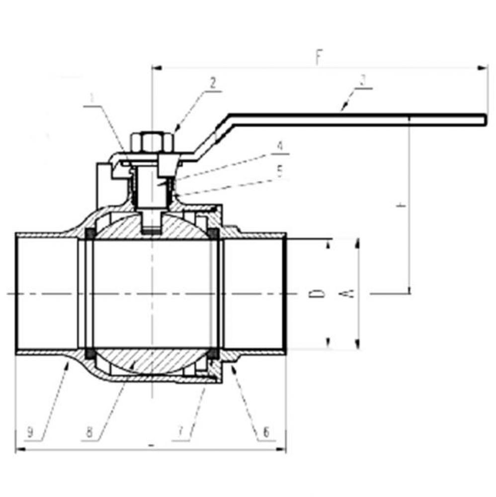 LEAD FREE 4'' IPS BALL VALVE FP-600WOG