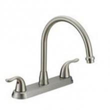 Matco Norca BL-250SS - 2 Handle S/S Kitchen Faucet L/Spray Metal Lever Handle, Gooseneck Spout , Ceramic Cartridge