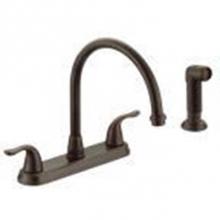 Matco Norca BL-260ORB - 2 Handle Oil Rubbed Brz Kitchen Faucet W/Spray Metal Lever Handle, Gooseneck Spout , Ceramic