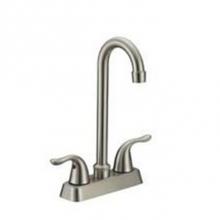 Matco Norca BL-320SS - 2 Handle Ss Bar Faucet, Metal Lever Hndl, Goose Neck Spout, Ceramic Cartridge