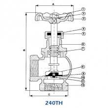 Matco Norca 240T08H - 2'' ANGLE VALVE BRASS WITH BRONZE HANDWHEEL NOT FOR POTABLE WATER