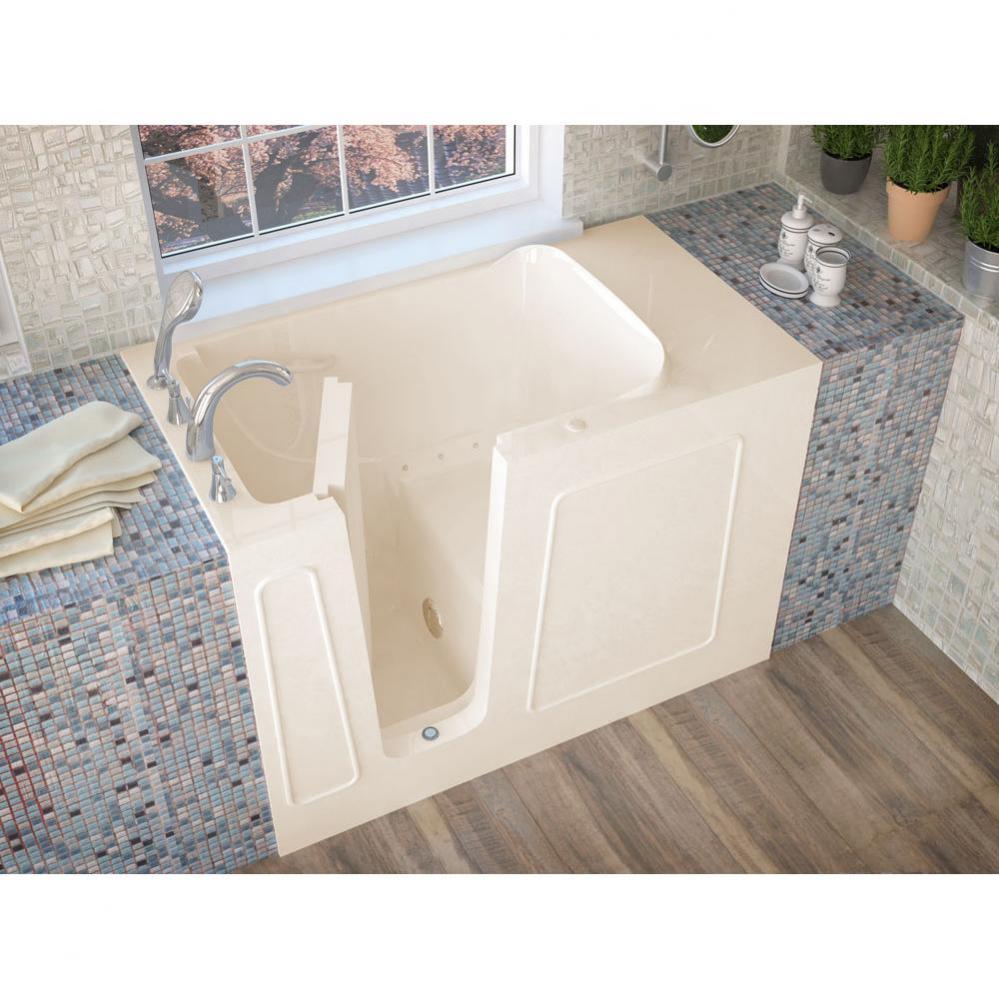 MediTub Walk-In 26 x 53 Left Drain Biscuit Air Jetted Walk-In Bathtub