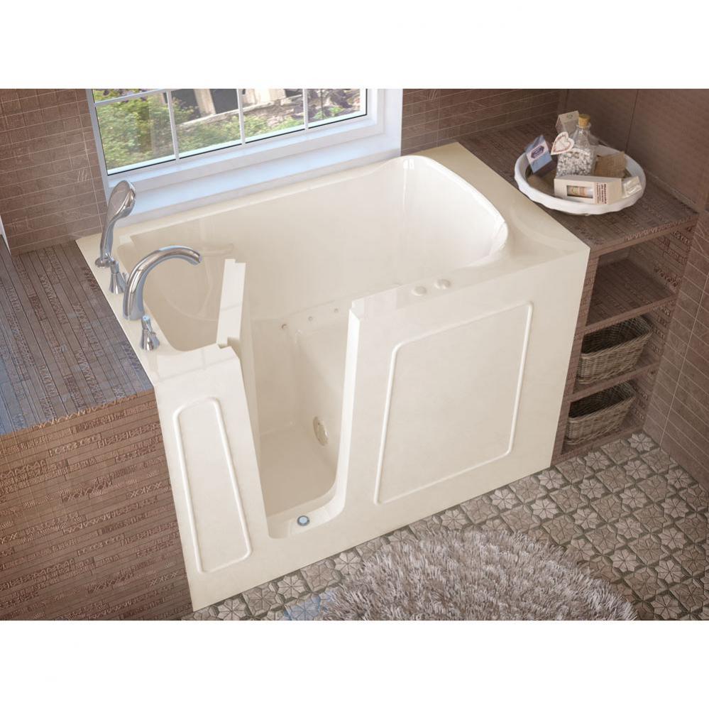 MediTub Walk-In 30 x 53 Left Drain Biscuit Air Jetted Walk-In Bathtub