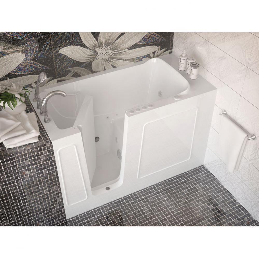 MediTub Walk-In 30 x 60 Left Drain White Whirlpool and Air Jetted Walk-In Bathtub