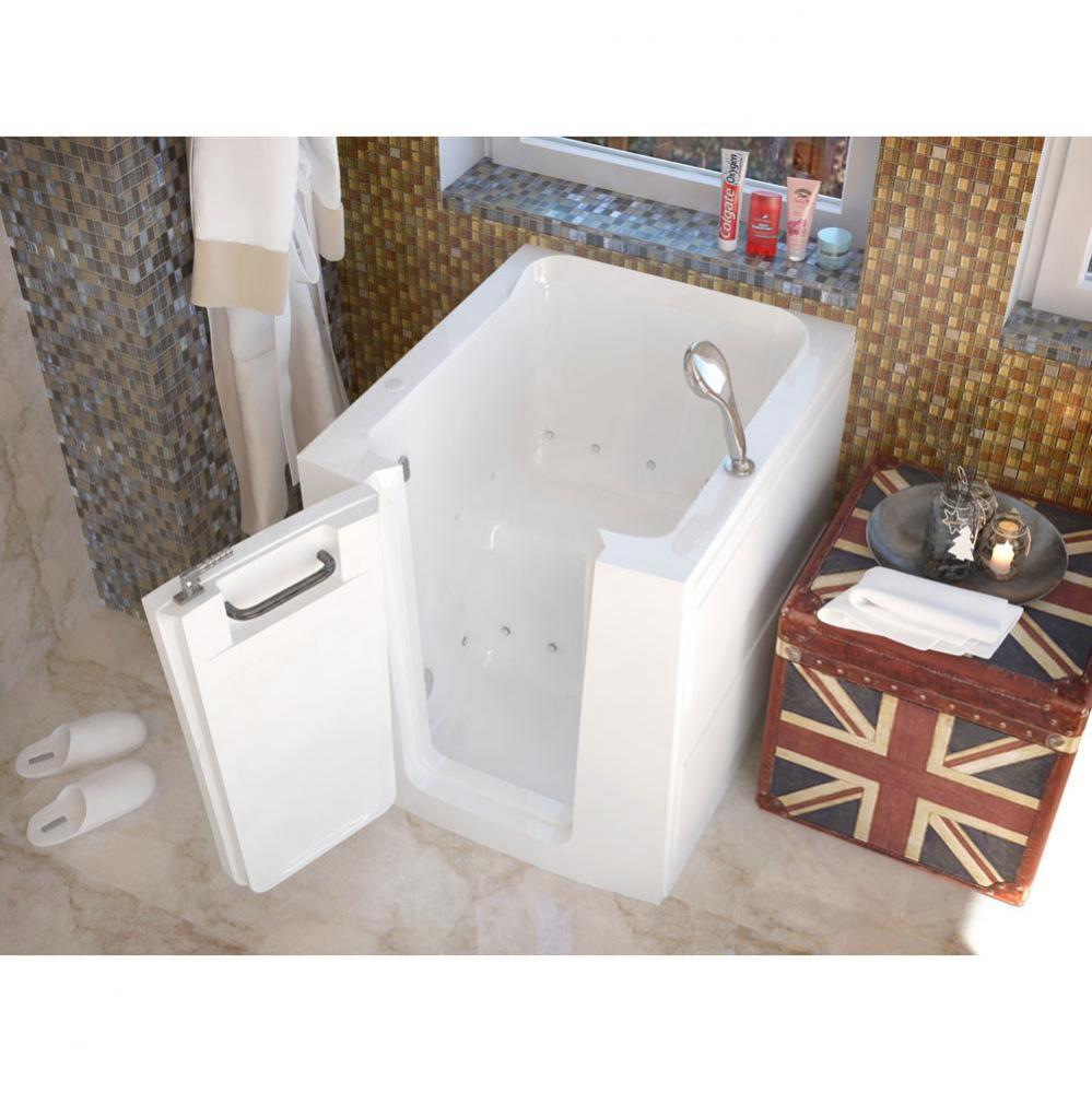 MediTub Walk-In 32 x 38 Left Door White Air Jetted Walk-In Bathtub