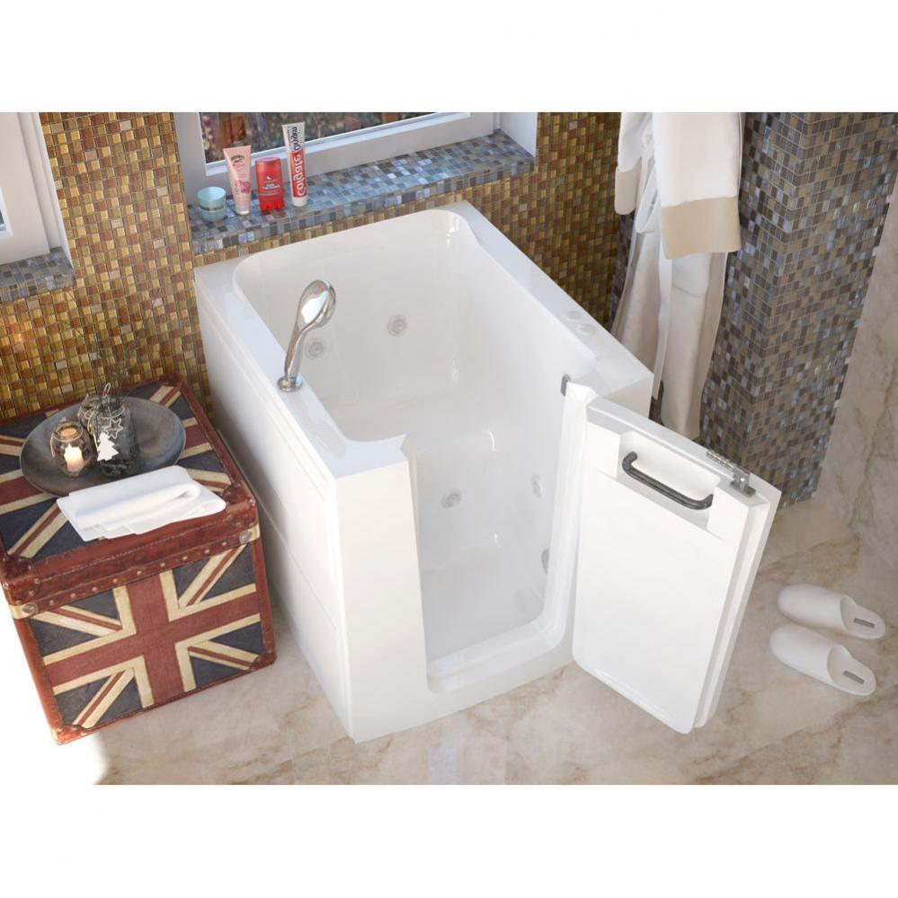 MediTub Walk-In 32 x 38 Right Door White Whirlpool Jetted Walk-In Bathtub