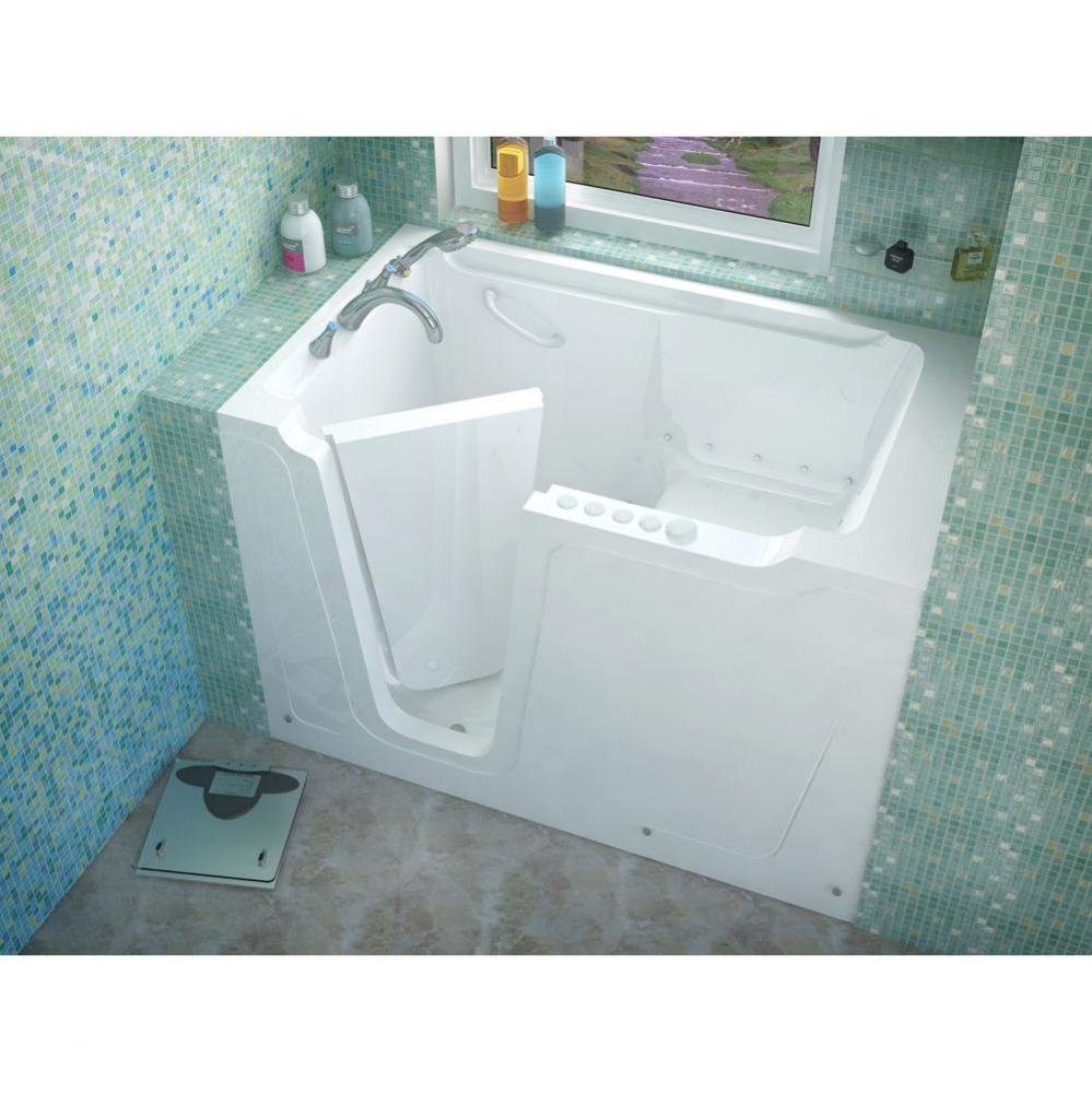 MediTub Walk-In 36 x 60 Left Drain White Whirlpool and Air Jetted Walk-In Bathtub