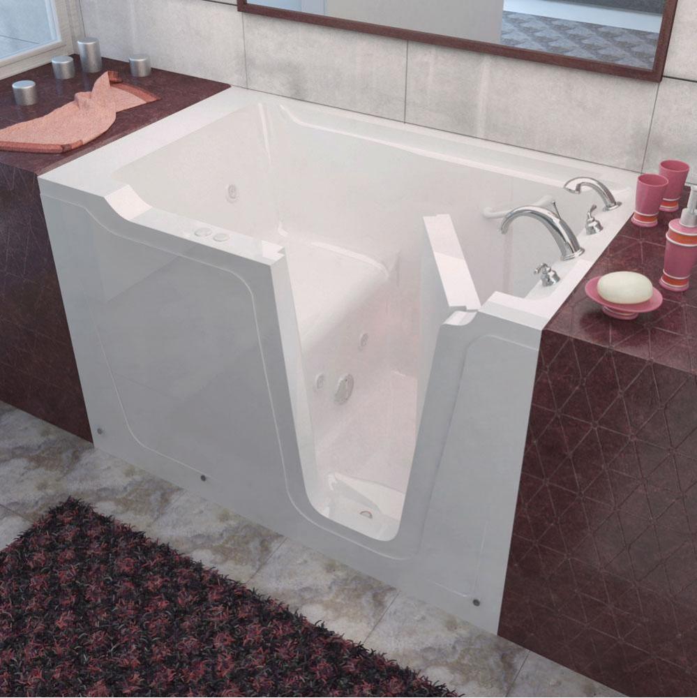 MediTub Walk-In 36 x 60 Right Drain White Whirlpool Jetted Walk-In Bathtub