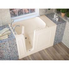 Meditub 2653LBD - MediTub Walk-In 26 x 53 Left Drain Biscuit Whirlpool and Air Jetted Walk-In Bathtub