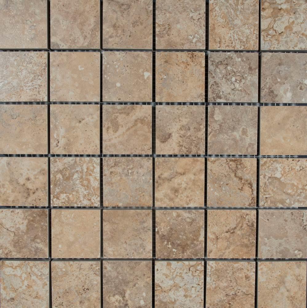 Imperial Beige/White 2x2 Mosaic 13In sht