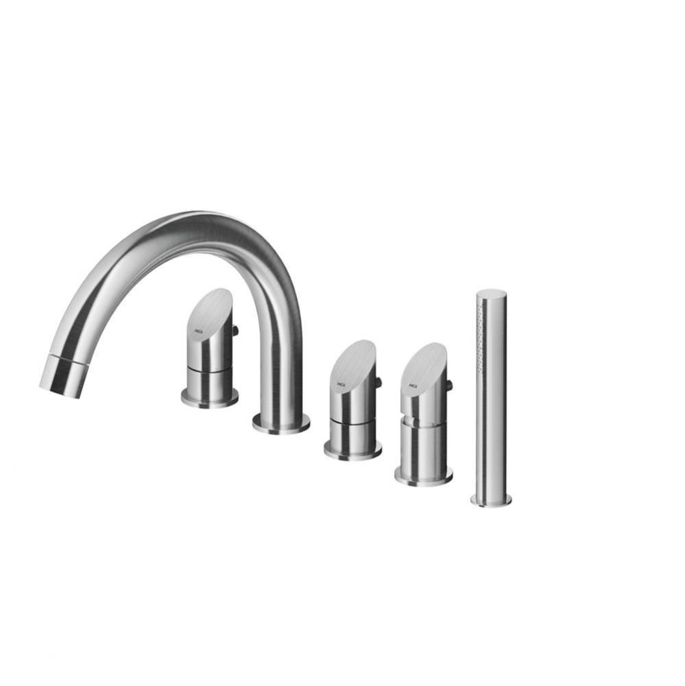 3 hole tub filler 3/4'' valves deck mounted - Matte