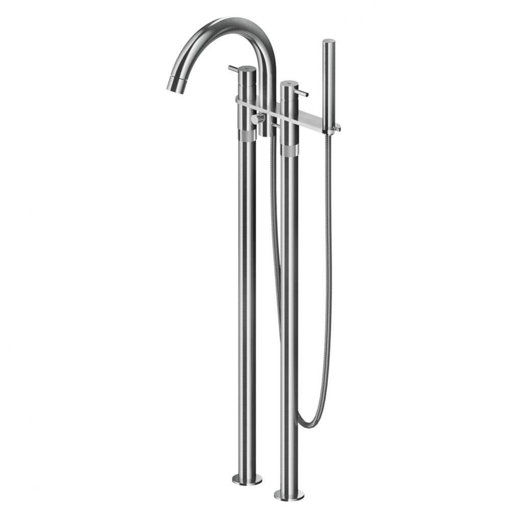 Bathub column with hand shower - 3/4 valves - Polished