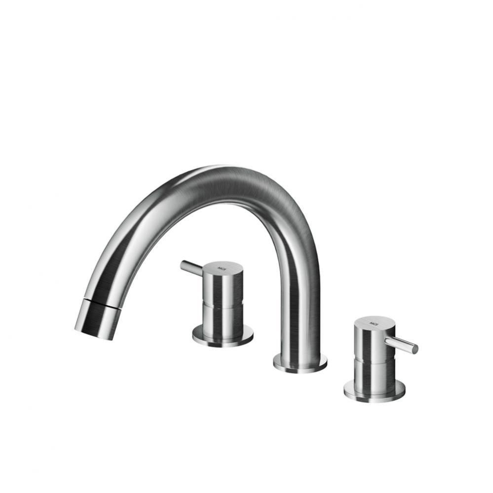 Deck mounted 3 hole tub filler 3/4 valves - Matte