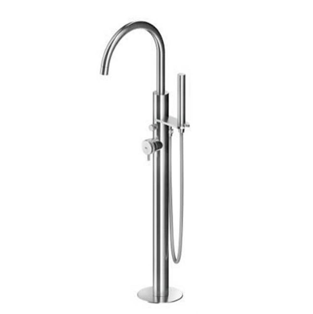 Bathtub column with hand shower T spout - high volume cartridge - Matte Titanium