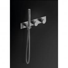 MGS ER455-M - Therm. Shower Mixer - incl. hand shower - 2 knobs: temp. + 2 way vol. control  - Matte