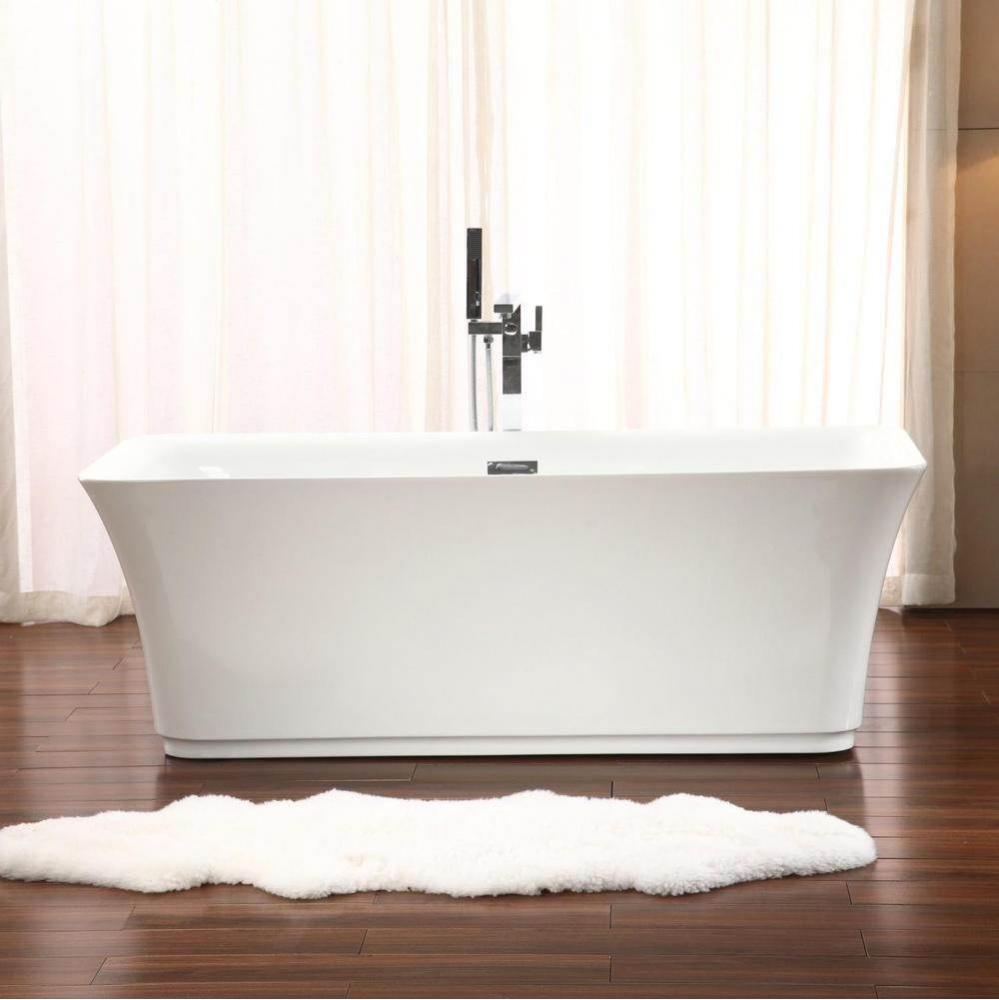 Freestanding One Piece LONDON 30x60, Chrome Drain, White