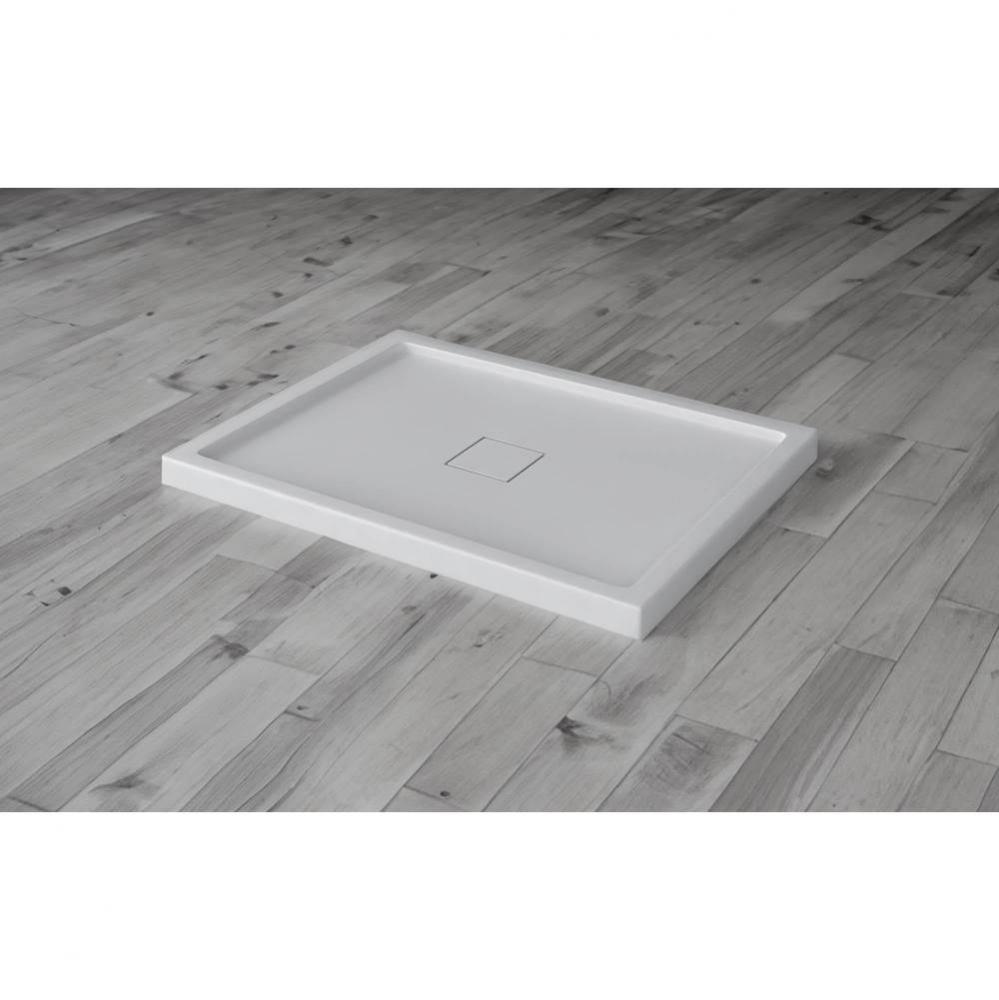 Corner Shower Base,  Square cover drain , 36 x 36, Glossy White