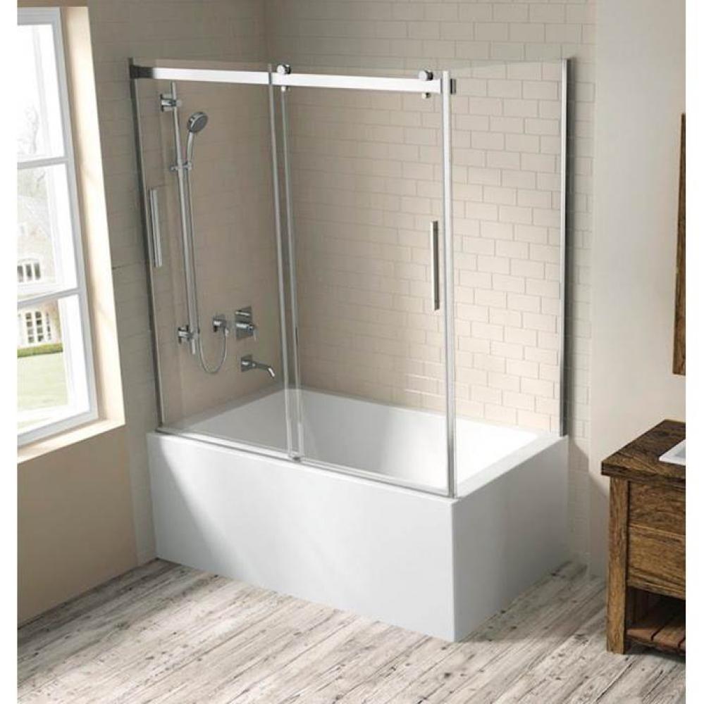 Hydria 66, Sliding Corner  Bathtub Door, Chrome