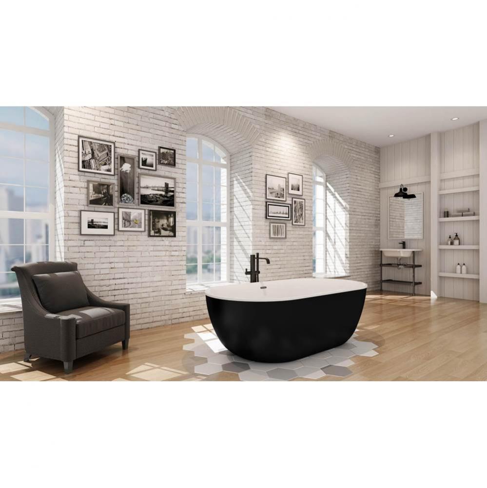 Kelowna Freestanding 66 x 34, Soaking Bathtub, Glossy White