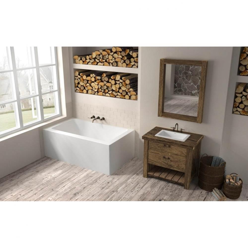 Loft 2 Sides (Front And Right) 66 x 31, AeroMassage Bathtub, Glossy White