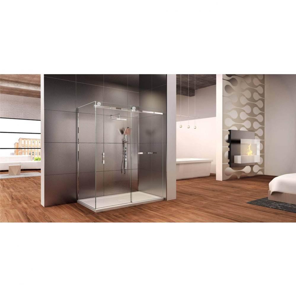 Marelia Sliding 48 x 42,  Shower Doors, Brushed Nickel, 8mm Clear treated glass