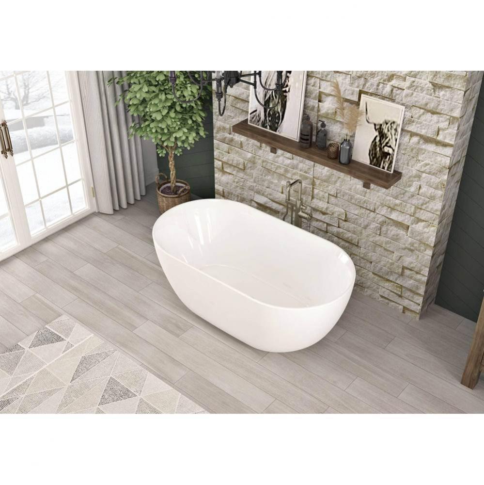 Minto Freestanding 59 x 32, Soaking Bathtub, Glossy White