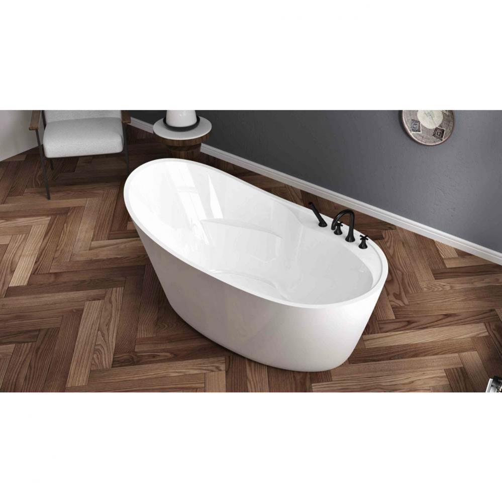 Romy Freestanding 59 x 31, Soaking Bathtub, Glossy White