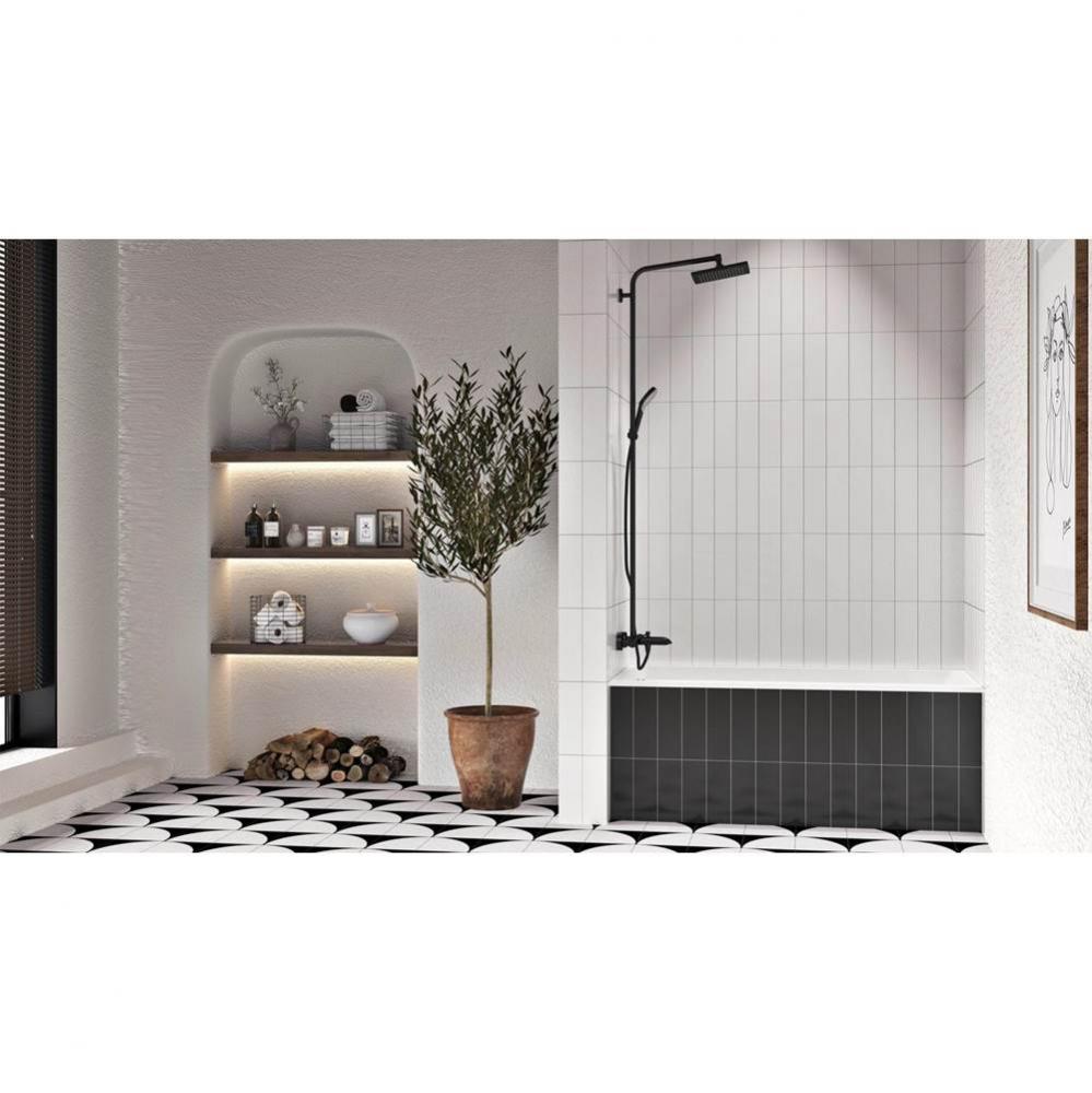 Viele Alcove 60 x 28, AeroMassage Bathtub, Glossy White